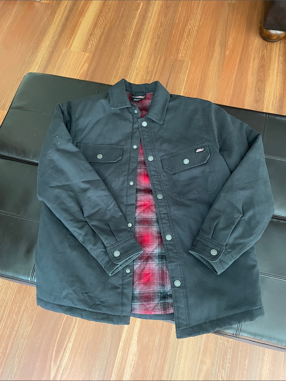 Dickies Black Jacket with Red Plaid Lining